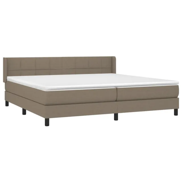 Sommier à lattes de lit avec matelas Taupe 200x200 cm Tissu