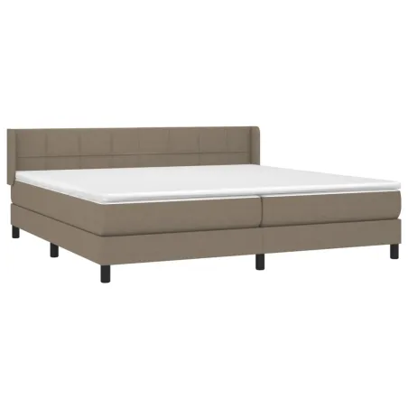 Sommier à lattes de lit avec matelas Taupe 200x200 cm Tissu