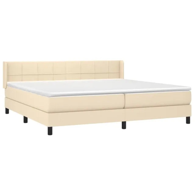 Sommier à lattes de lit avec matelas Crème 200x200 cm Tissu