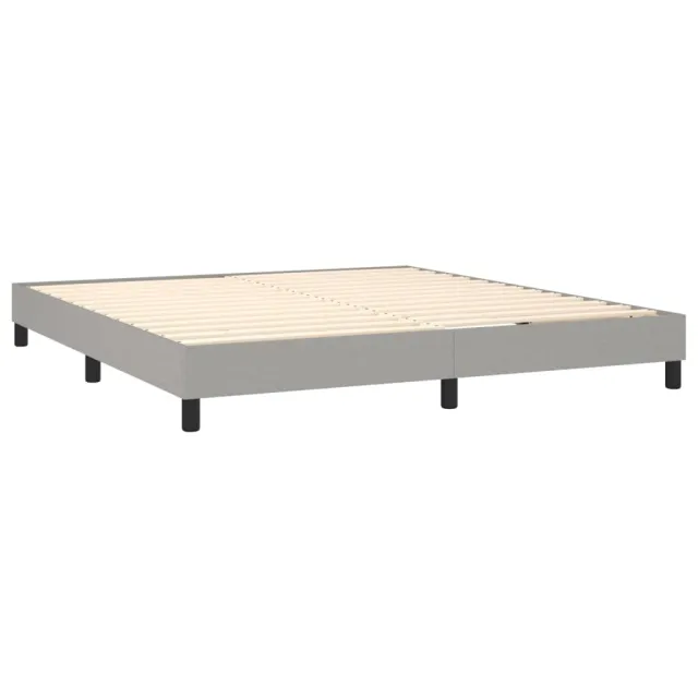 Sommier à lattes de lit avec matelas Gris clair 160x200cm Tissu