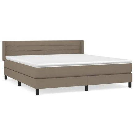 Sommier à lattes de lit avec matelas Taupe 160x200 cm Tissu 2