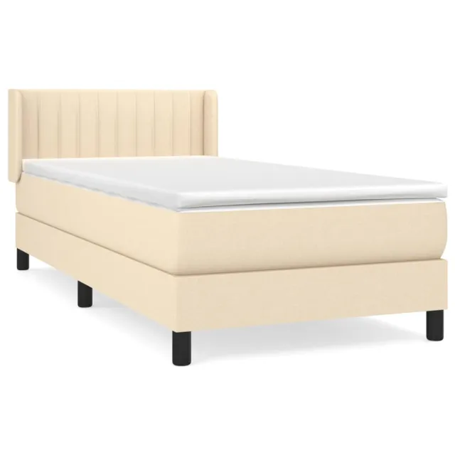 Sommier à lattes de lit avec matelas Crème 100x200 cm Tissu