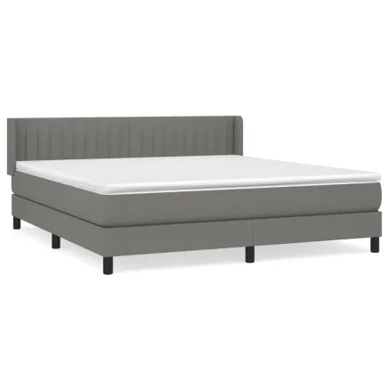 Sommier à lattes de lit avec matelas Gris foncé 180x200cm Tissu 2