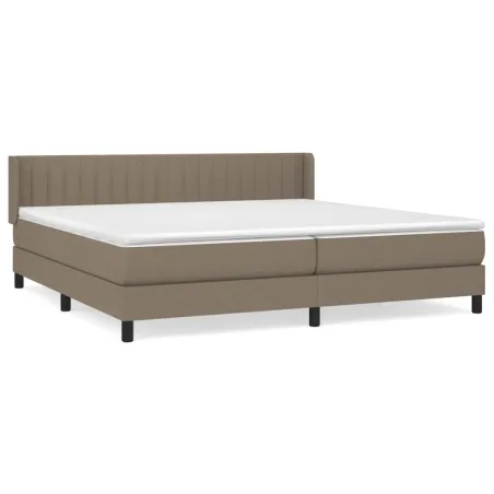 Sommier à lattes de lit avec matelas Taupe 200x200 cm Tissu