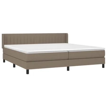 Sommier à lattes de lit avec matelas Taupe 200x200 cm Tissu