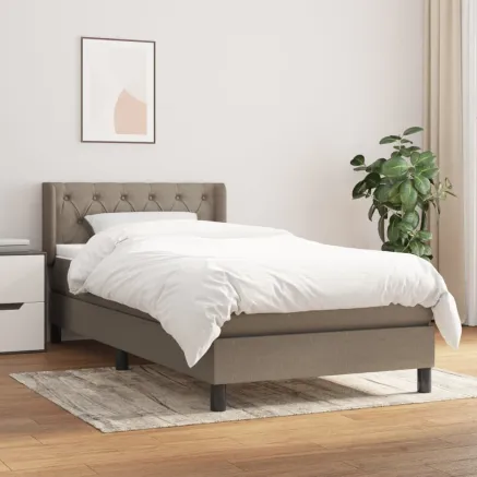 Sommier à lattes de lit avec matelas Taupe 80x200 cm Tissu
