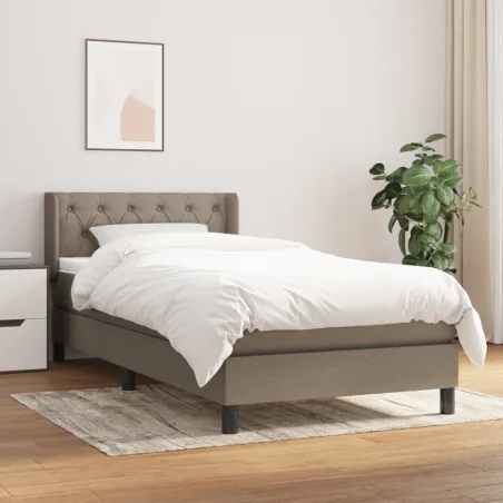 Sommier à lattes de lit avec matelas Taupe 80x200 cm Tissu