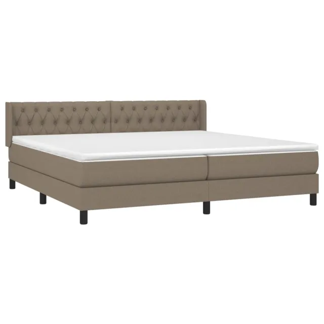 Sommier à lattes de lit avec matelas Taupe 200x200 cm Tissu