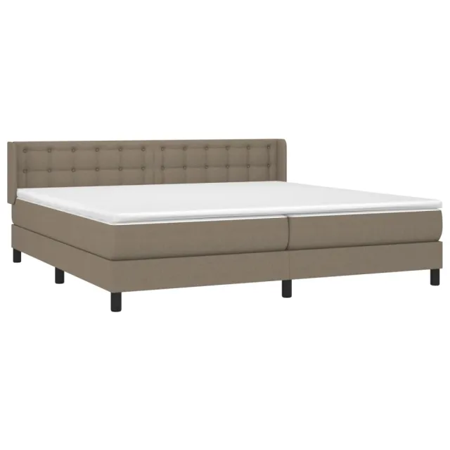Sommier à lattes de lit avec matelas Taupe 200x200 cm Tissu