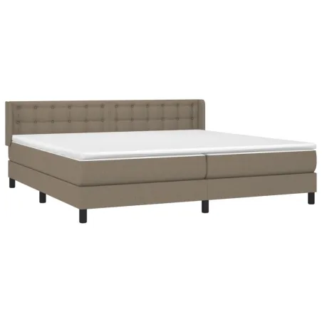 Sommier à lattes de lit avec matelas Taupe 200x200 cm Tissu