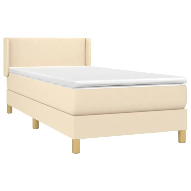 Sommier à lattes de lit avec matelas Crème 80x200 cm Tissu