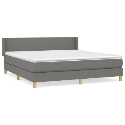 Sommier à lattes de lit avec matelas Gris foncé 160x200cm Tissu 2