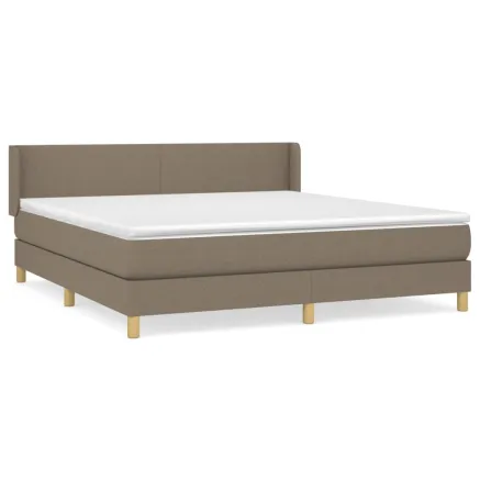 Sommier à lattes de lit avec matelas Taupe 180x200 cm Tissu 2