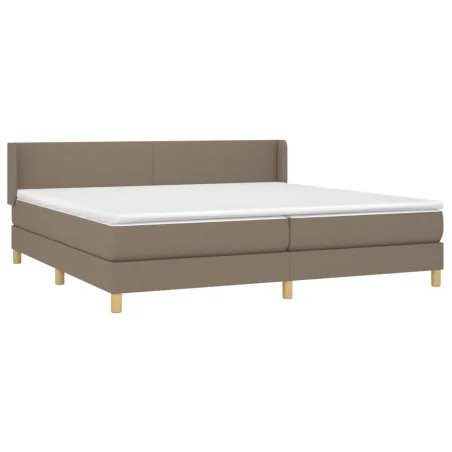 Sommier à lattes de lit avec matelas Taupe 200x200 cm Tissu