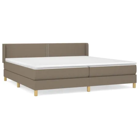 Sommier à lattes de lit avec matelas Taupe 200x200 cm Tissu