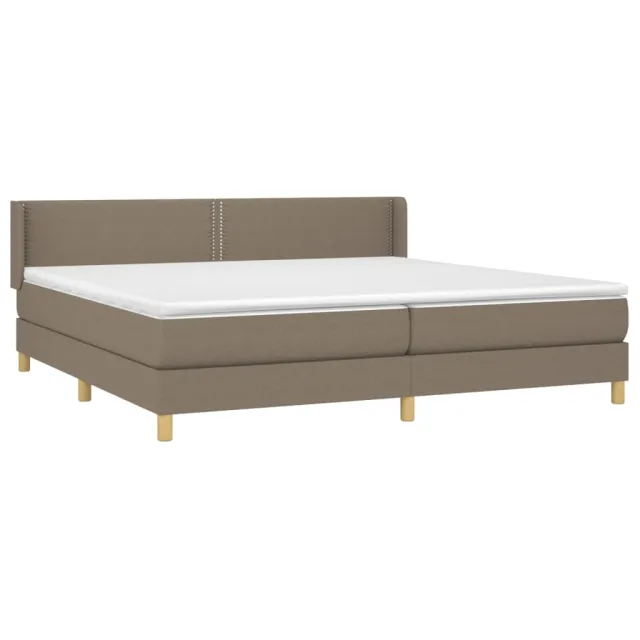 Sommier à lattes de lit avec matelas Taupe 200x200 cm Tissu