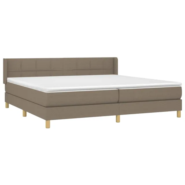 Sommier à lattes de lit avec matelas Taupe 200x200 cm Tissu