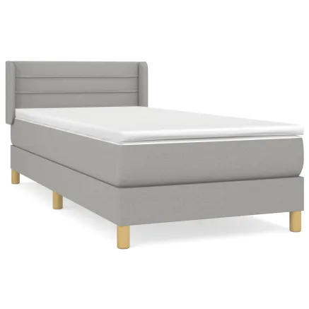 Sommier à lattes de lit avec matelas Gris clair 80x200 cm Tissu 2