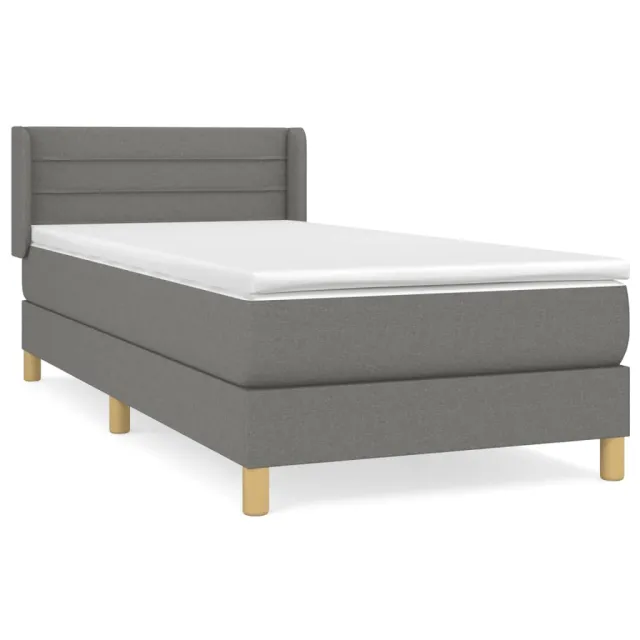 Sommier à lattes de lit avec matelas Gris clair 100x200cm Tissu
