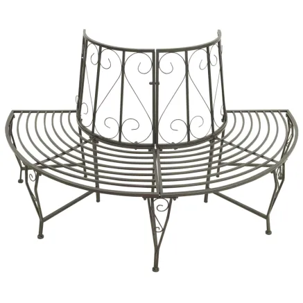 Banc d'arbre de jardin Demi-rond 160 cm Acier 2