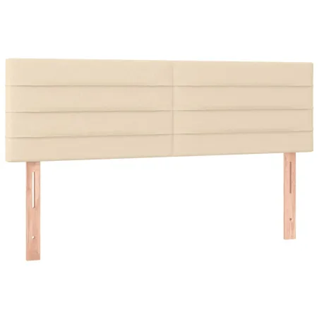 Sommier à lattes de lit avec matelas Crème 140x200 cm Tissu