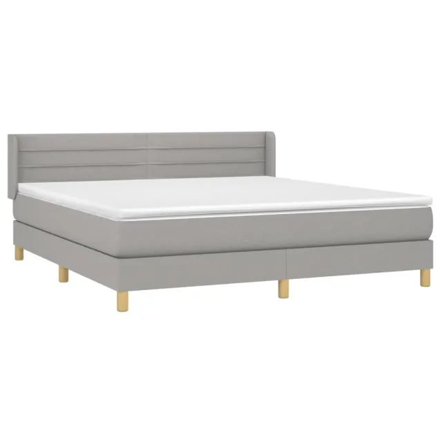 Sommier à lattes de lit avec matelas Gris clair 160x200cm Tissu