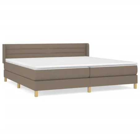 Sommier à lattes de lit avec matelas Taupe 200x200 cm Tissu