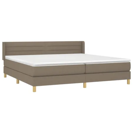 Sommier à lattes de lit avec matelas Taupe 200x200 cm Tissu