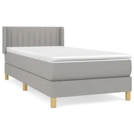 Sommier à lattes de lit avec matelas Gris clair 80x200 cm Tissu 2