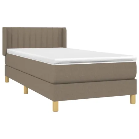 Sommier à lattes de lit avec matelas Taupe 90x190 cm Tissu