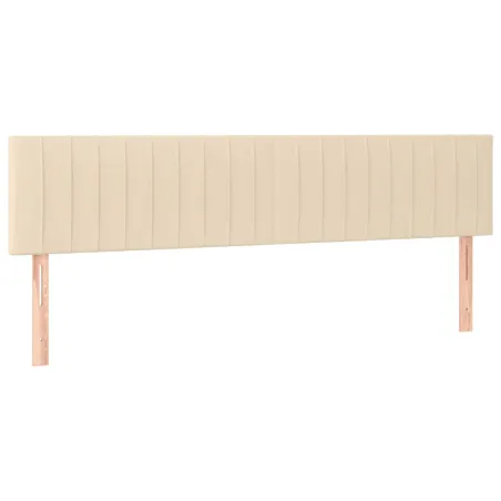 Sommier à lattes de lit avec matelas Crème 200x200 cm Tissu