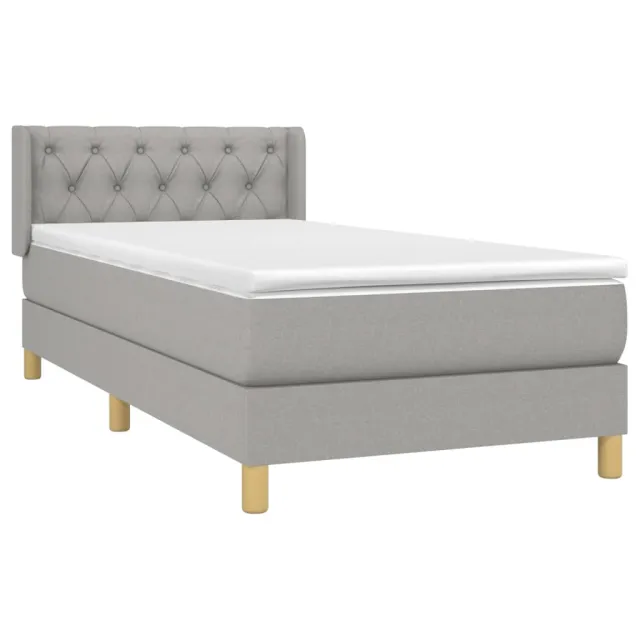 Sommier à lattes de lit avec matelas Gris clair 80x200 cm Tissu