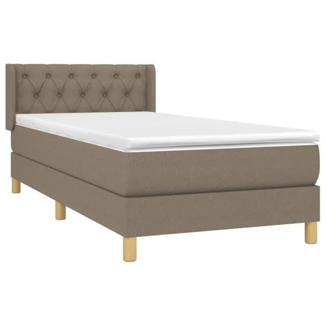 Sommier à lattes de lit avec matelas Taupe 80x200 cm Tissu