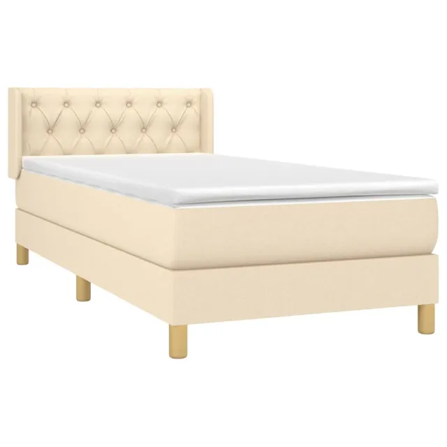 Sommier à lattes de lit avec matelas Crème 80x200 cm Tissu
