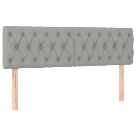 Sommier à lattes de lit avec matelas Gris clair 140x190cm Tissu