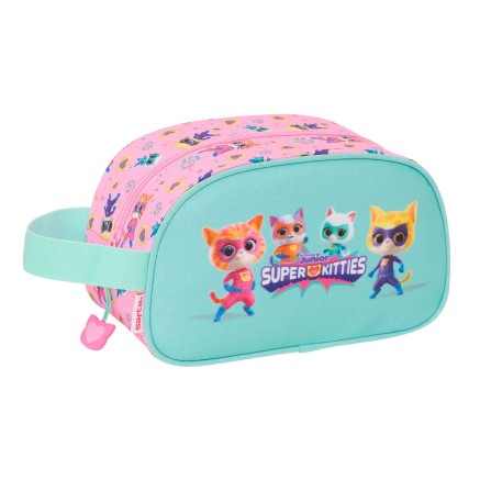 Necessaire da Viaggio SuperKitties Rosa Turchese 26 x 15 x 12 cm