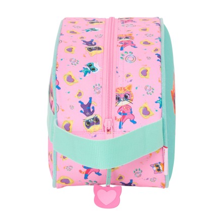 Reise-Toilettentasche SuperKitties Rosa türkis 26 x 15 x 12 cm 2