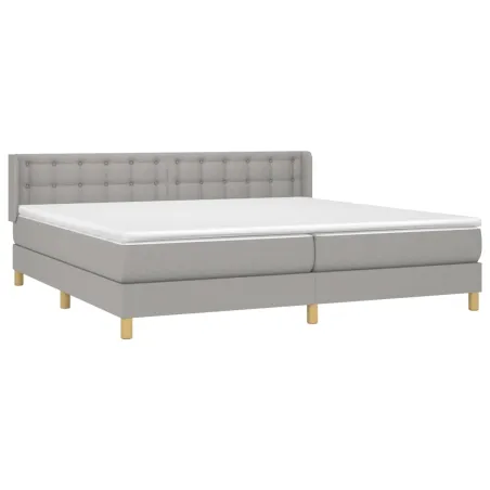 Sommier à lattes de lit avec matelas Gris clair 180x200cm Tissu