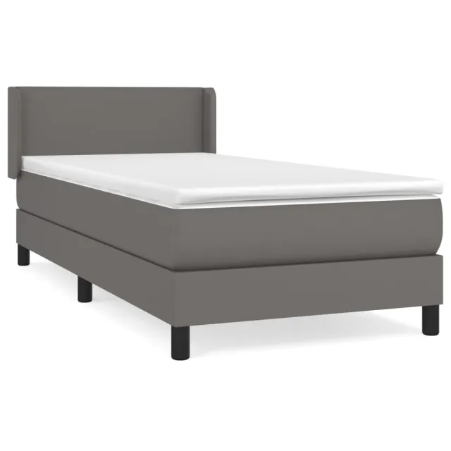 Sommier à lattes de lit avec matelas Gris 90x200 cm Similicuir