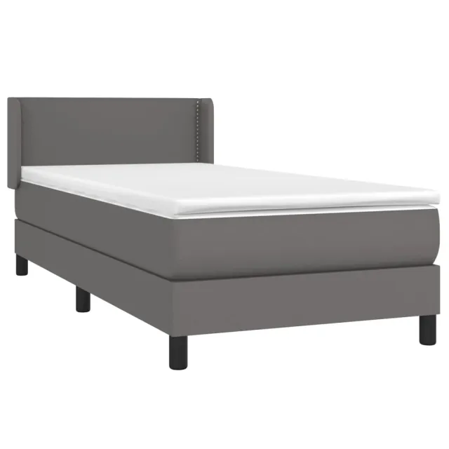 Sommier à lattes de lit avec matelas Gris 80x200 cm Similicuir
