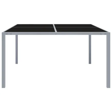 Table de jardin 130x130x72 cm Gris Acier et verre 2