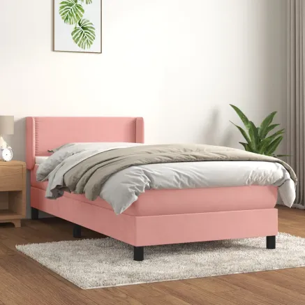 Sommier à lattes de lit avec matelas Rose 100x200 cm Velours