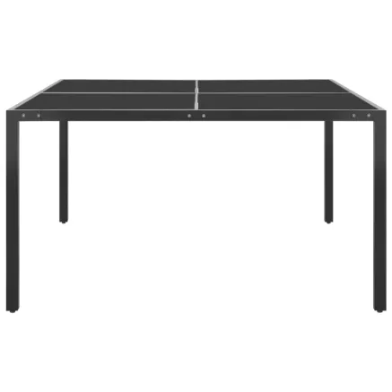 Table de jardin Anthracite 130x130x72 cm Acier et verre 2