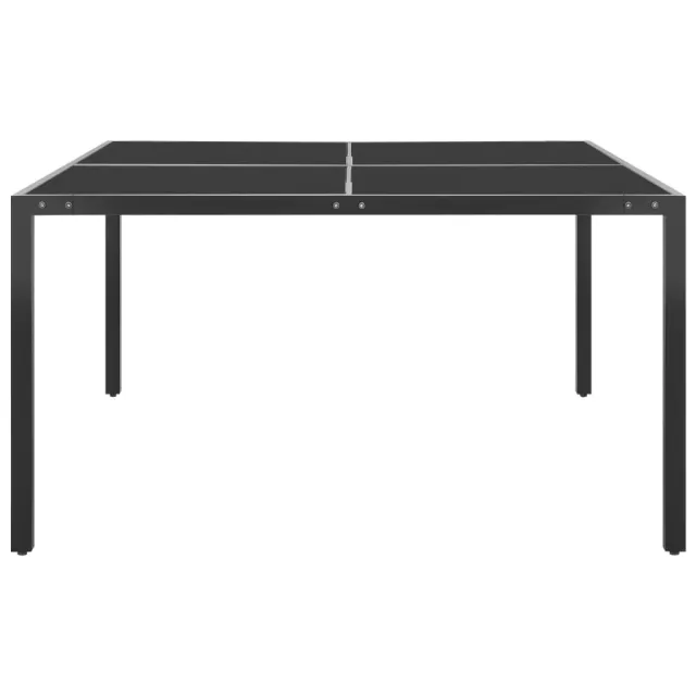 Table de jardin Anthracite 130x130x72 cm Acier et verre
