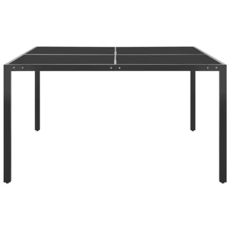 Table de jardin Anthracite 130x130x72 cm Acier et verre