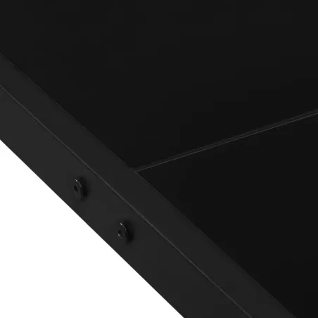 Table de jardin 130x130x72 cm Noir Acier et verre