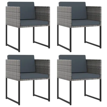 Ensemble à manger de jardin coussins 9pcs Résine tressée Gris 2