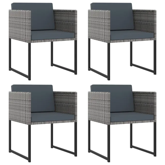 Ensemble à manger de jardin coussins 9pcs Résine tressée Gris