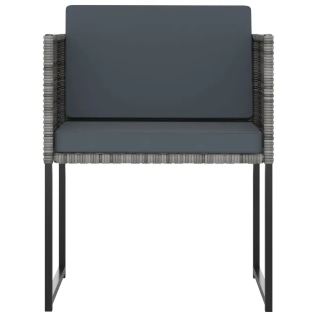 Ensemble à manger de jardin coussins 9pcs Résine tressée Gris