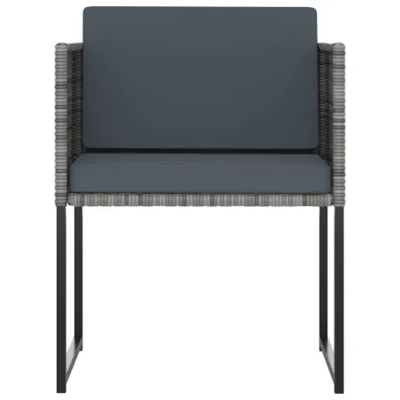 Ensemble à manger de jardin coussins 9pcs Résine tressée Gris